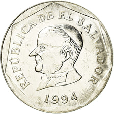 Moneta, El Salvador, 25 Centavos, 1994, AU(55-58), Nikiel powlekany stalą