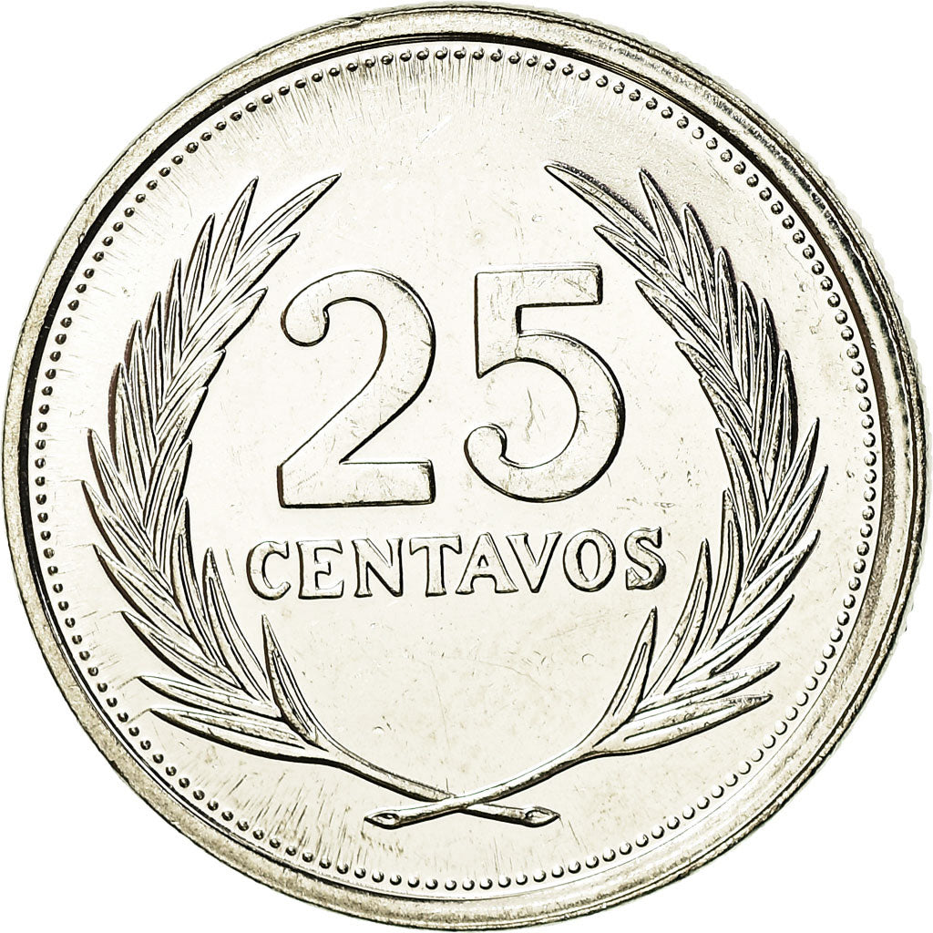 Moneta, El Salvador, 25 Centavos, 1994, AU(55-58), Nikiel powlekany stalą