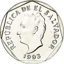 Moneta, El Salvador, 5 Centavos, 1993, SPL, Acciaio ricoperto in nichel, KM:154b
