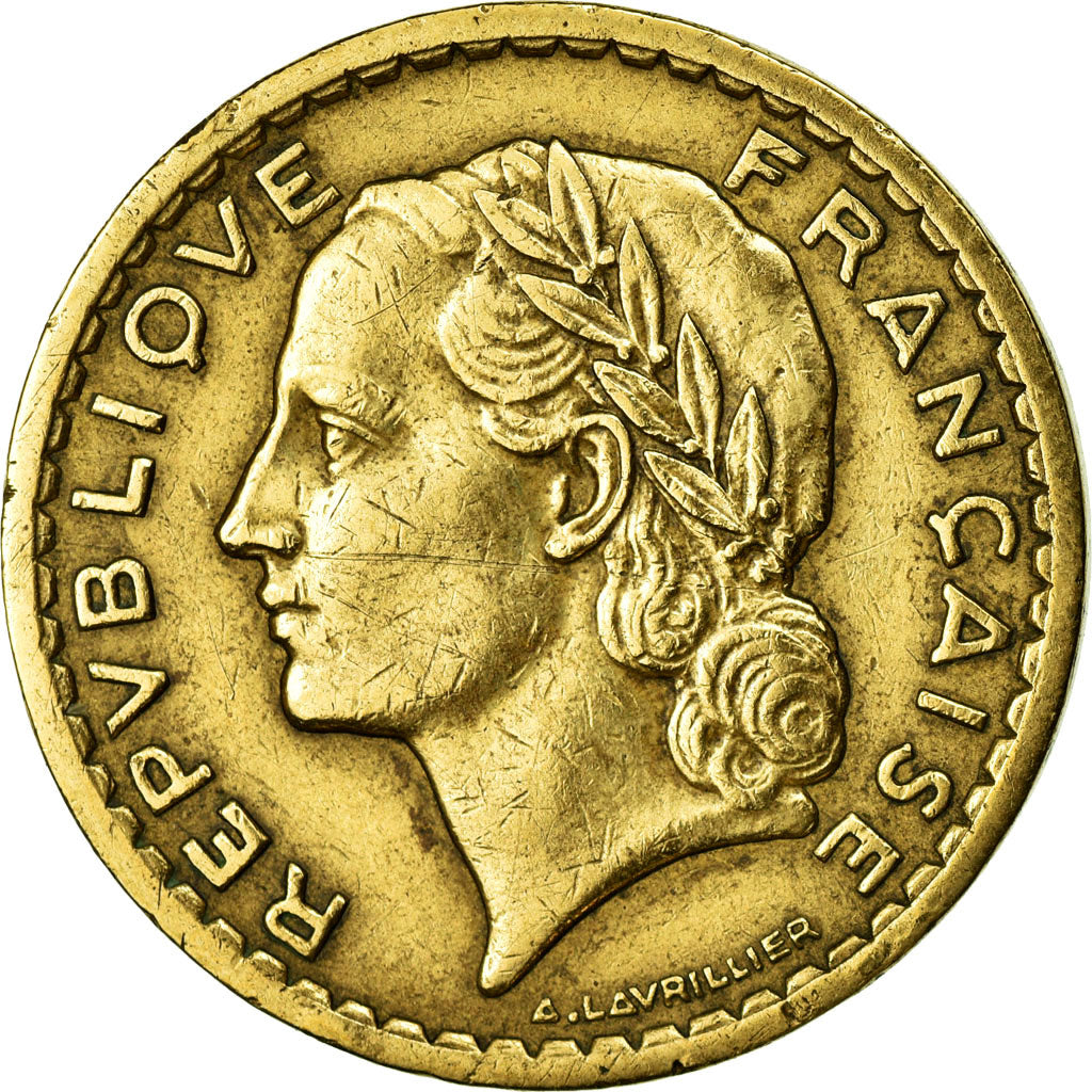 Coin, France, Lavrillier, 5 Francs, 1945, Castelsarrasin, EF(40-45)