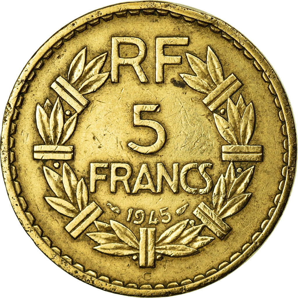 Coin, France, Lavrillier, 5 Francs, 1945, Castelsarrasin, EF(40-45)