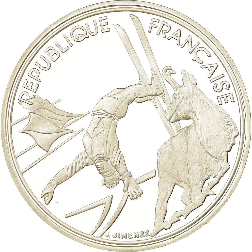 Coin, France, albertville 92, 100 Francs, 1990, Proof, MS(65-70), Silver