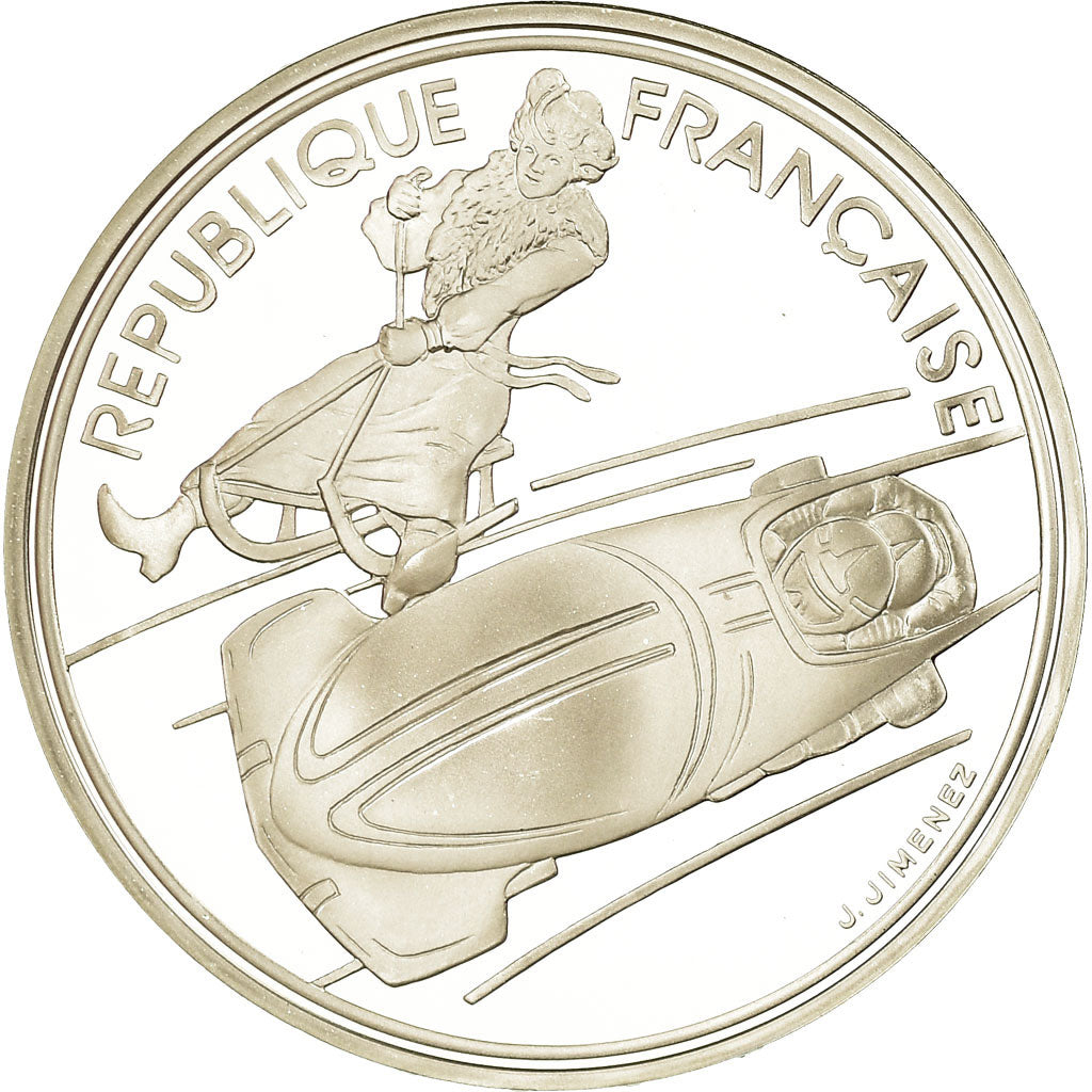 Coin, France, albertville 92, 100 Francs, 1990, Proof, MS(65-70), Silver