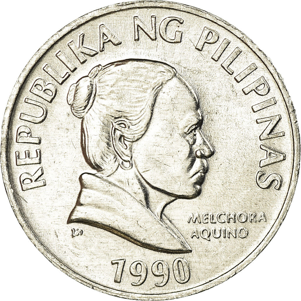 Moeda, Filipinas, 5 Sentimos, 1990, AU(55-58), Alumínio, KM:239