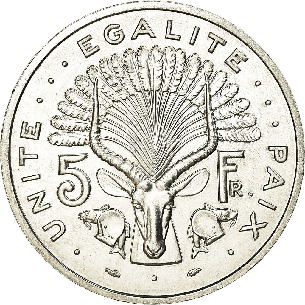 Coin, Djibouti, 5 Francs, 1991, Paris, MS(63), Aluminum, KM:22