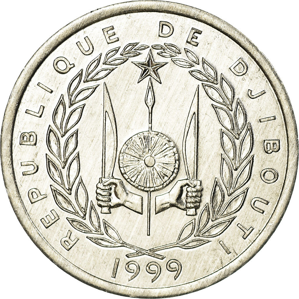 Münze, Dschibuti, Franc, 1999, Paris, UNZ, Aluminium, KM:20