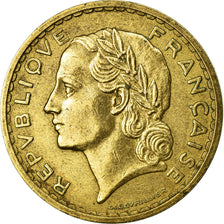 Moneta, Francja, Lavrillier, 5 Francs, 1939, Paris, AU(50-53), Aluminium-Brąz