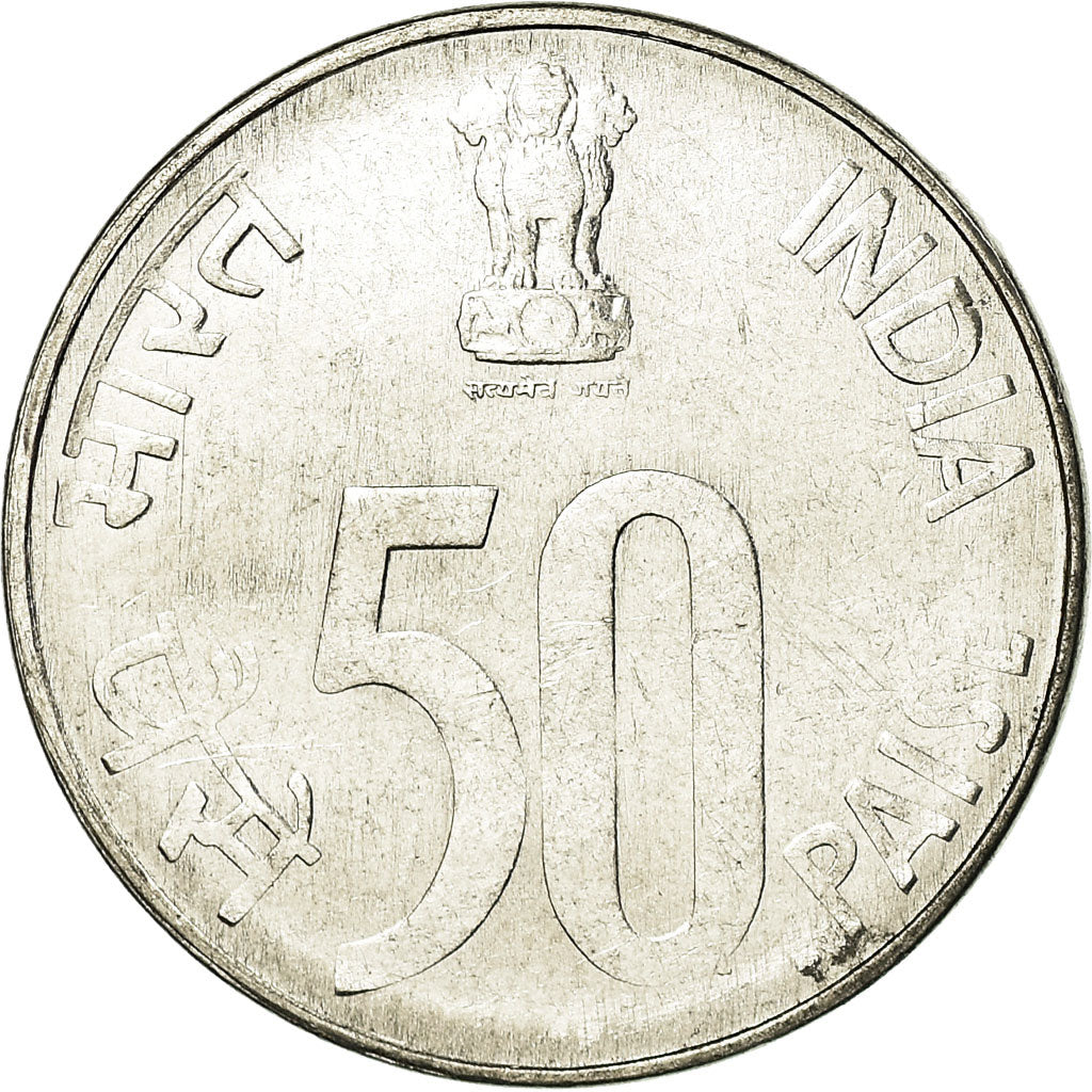 Monnaie, INDIA-REPUBLIC, 50 Paise, 2001, TTB, Stainless Steel, KM:69