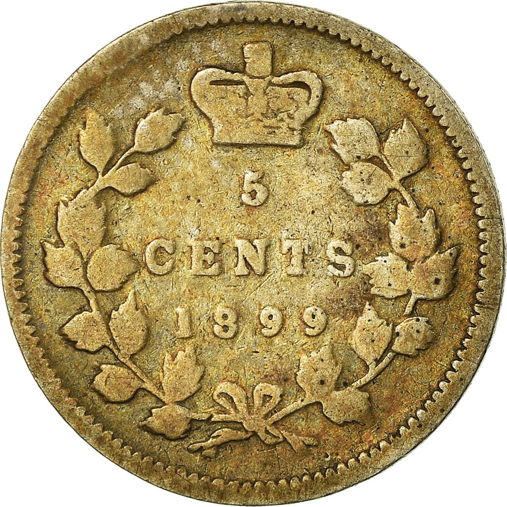 Moneta, Canada, Victoria, 5 Cents, 1899, MB, Argento, KM:2