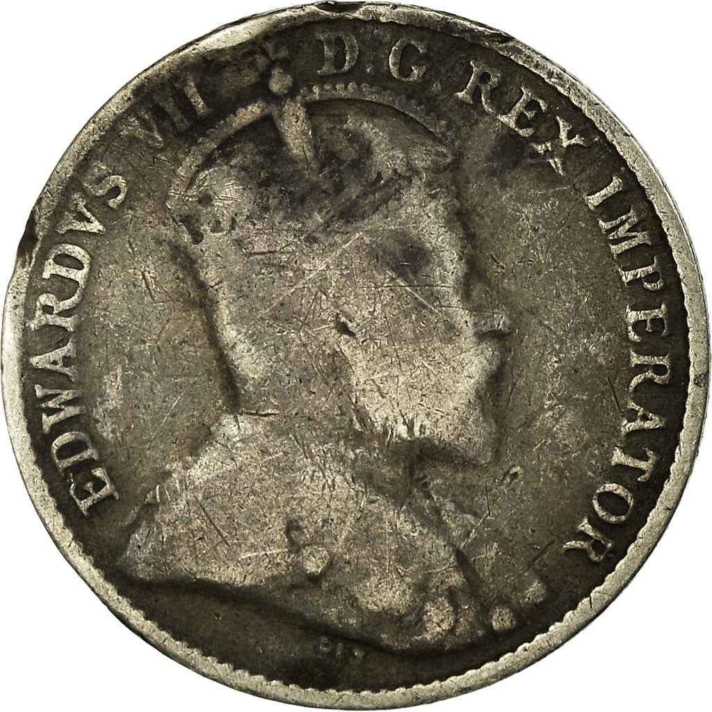Moneta, Canada, Edward VII, 5 Cents, 1907, Royal Canadian Mint, Ottawa, B+