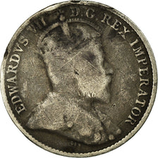 Moneta, Canada, Edward VII, 5 Cents, 1907, Royal Canadian Mint, Ottawa, B+