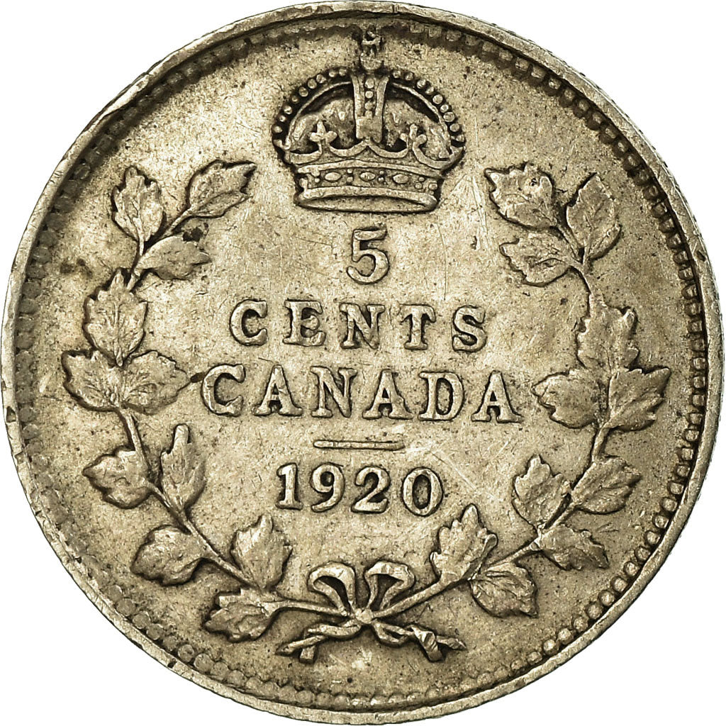 Münze, Kanada, George V, 5 Cents, 1920, Royal Canadian Mint, Ottawa, S+