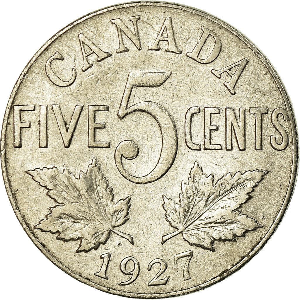 Moeda, Canadá, George V, 5 Cents, 1927, Royal Canadian Mint, Ottawa, VF(30-35)