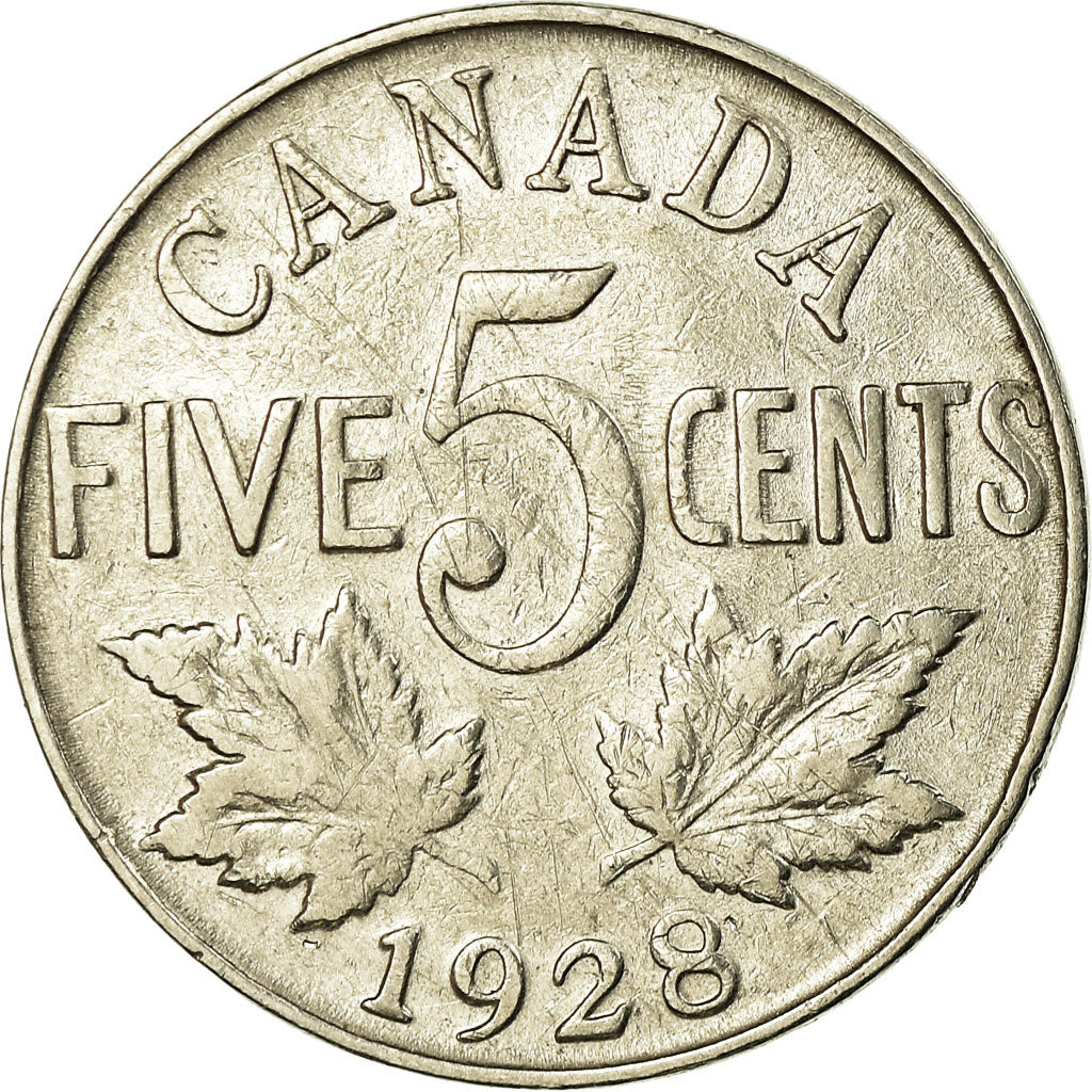 Coin, Canada, George V, 5 Cents, 1928, Royal Canadian Mint, Ottawa, EF(40-45)