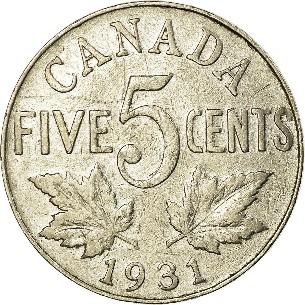 Munten, Canada, George V, 5 Cents, 1931, Royal Canadian Mint, Ottawa, ZF
