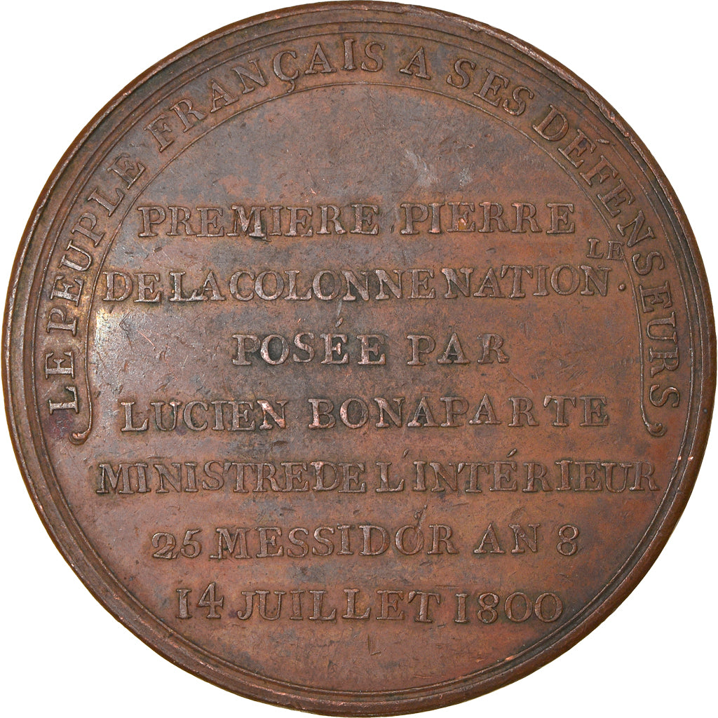 Francia, medaglia, Napoléon Bonaparte, Consulat, Colonne nationale de la place