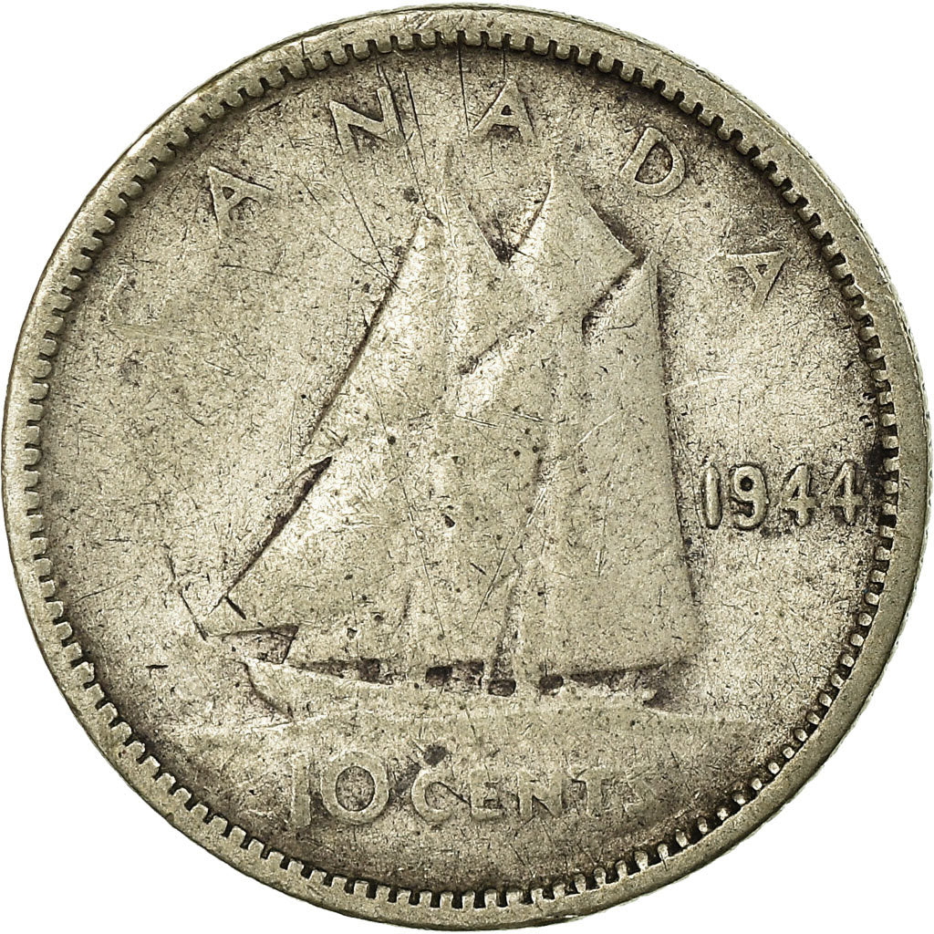 Coin, Canada, George VI, 10 Cents, 1944, Royal Canadian Mint, Ottawa, VF(20-25)