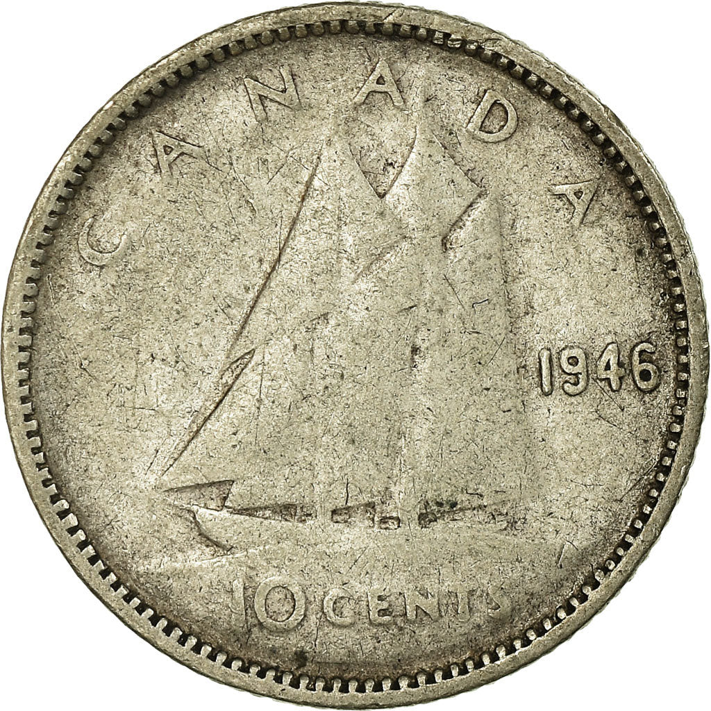Münze, Kanada, George VI, 10 Cents, 1946, Royal Canadian Mint, Ottawa, S+