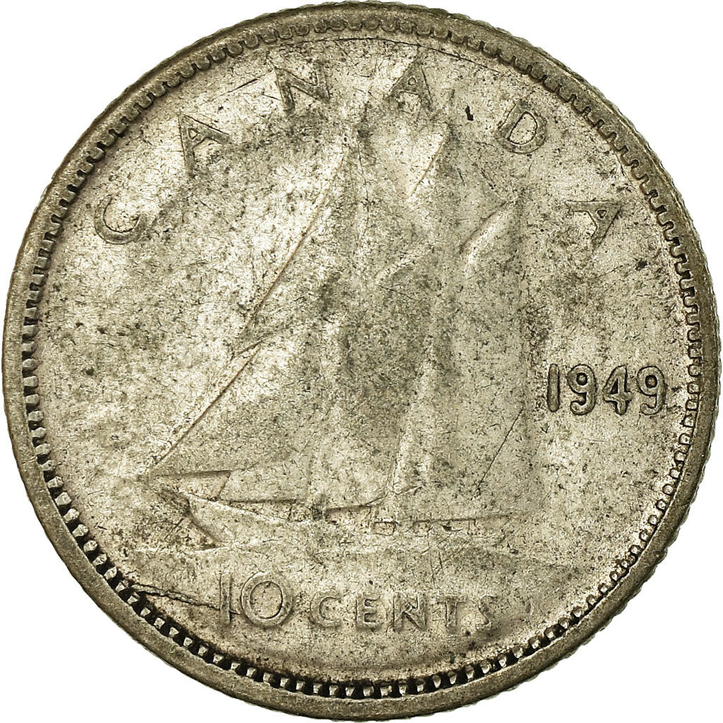 Münze, Kanada, George VI, 10 Cents, 1949, Royal Canadian Mint, Ottawa, S+