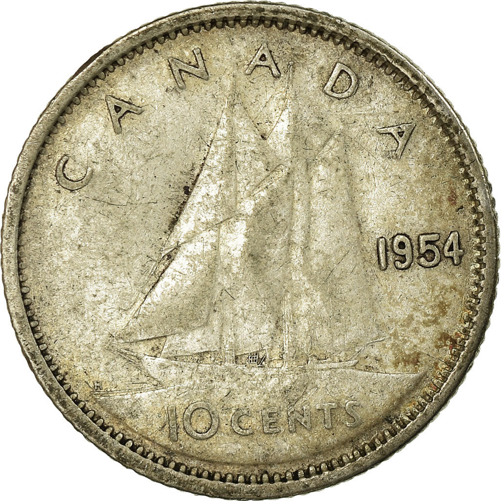 Monnaie, Canada, Elizabeth II, 10 Cents, 1954, Royal Canadian Mint, Ottawa, TB+