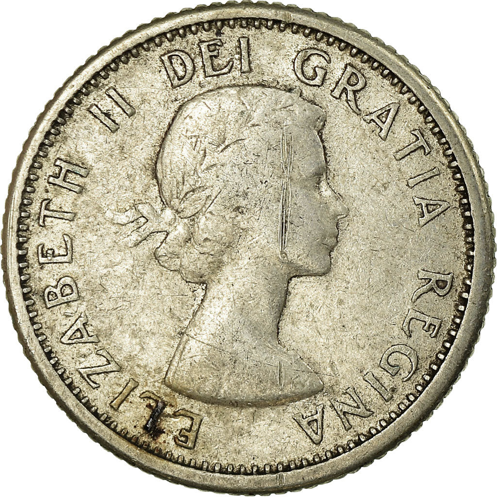Coin, Canada, Elizabeth II, 10 Cents, 1957, Royal Canadian Mint, Ottawa
