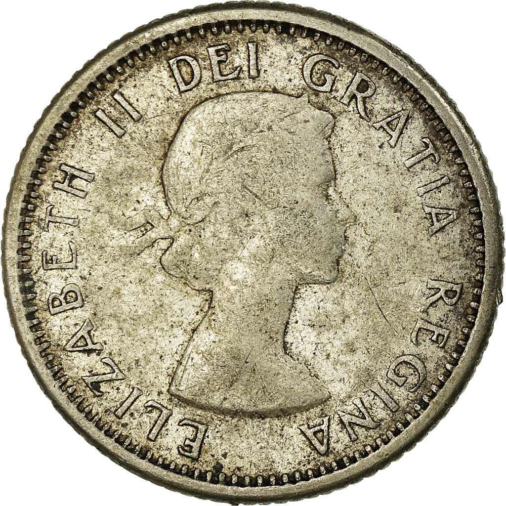 Moneta, Canada, Elizabeth II, 10 Cents, 1961, Royal Canadian Mint, Ottawa, MB