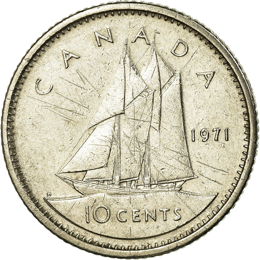 Münze, Kanada, Elizabeth II, 10 Cents, 1971, Royal Canadian Mint, Ottawa, S+
