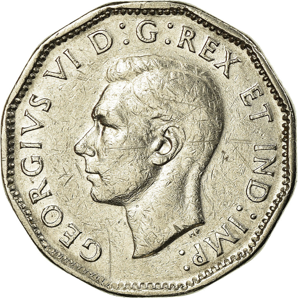 Moeda, Canadá, George VI, 5 Cents, 1946, Royal Canadian Mint, Ottawa