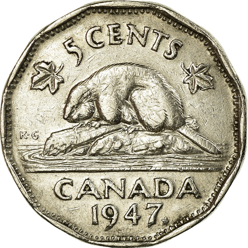 Monnaie, Canada, George VI, 5 Cents, 1947, Royal Canadian Mint, Ottawa, TTB