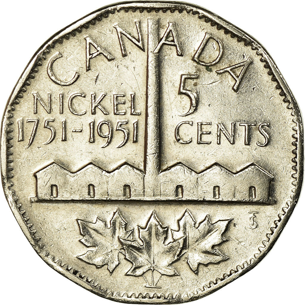 Münze, Kanada, George VI, Nickel Bicentennial, 5 Cents, 1951, Royal Canadian