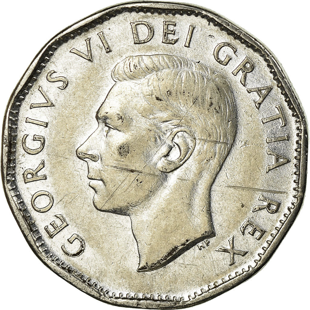 Moneta, Canada, George VI, 5 Cents, 1952, Royal Canadian Mint, Ottawa, BB