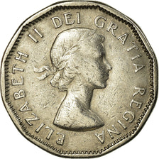 Moneta, Canada, Elizabeth II, 5 Cents, 1955, Royal Canadian Mint, Ottawa, BB