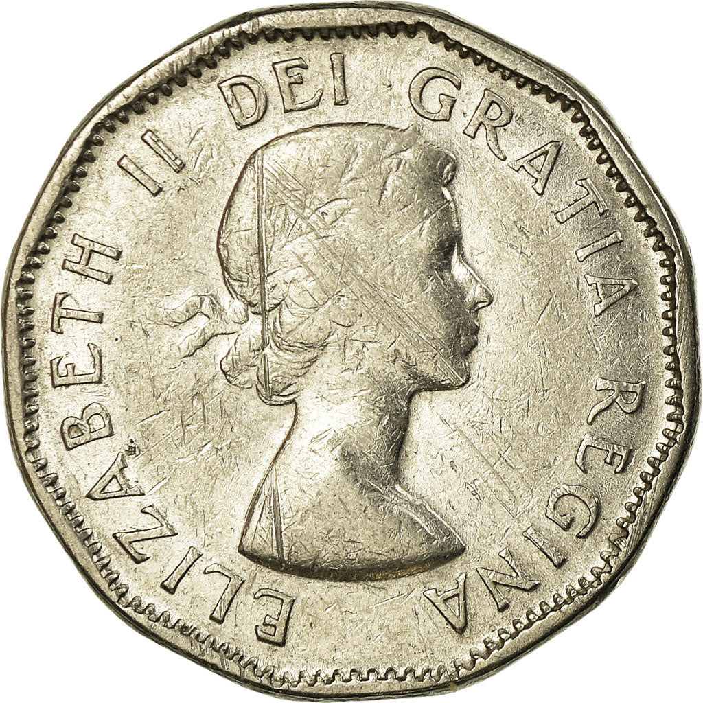 Moneta, Canada, Elizabeth II, 5 Cents, 1957, Royal Canadian Mint, Ottawa, BB