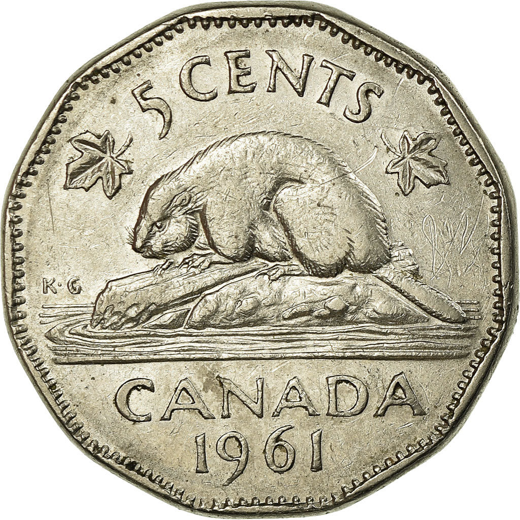 Münze, Kanada, Elizabeth II, 5 Cents, 1961, Royal Canadian Mint, Ottawa, S+