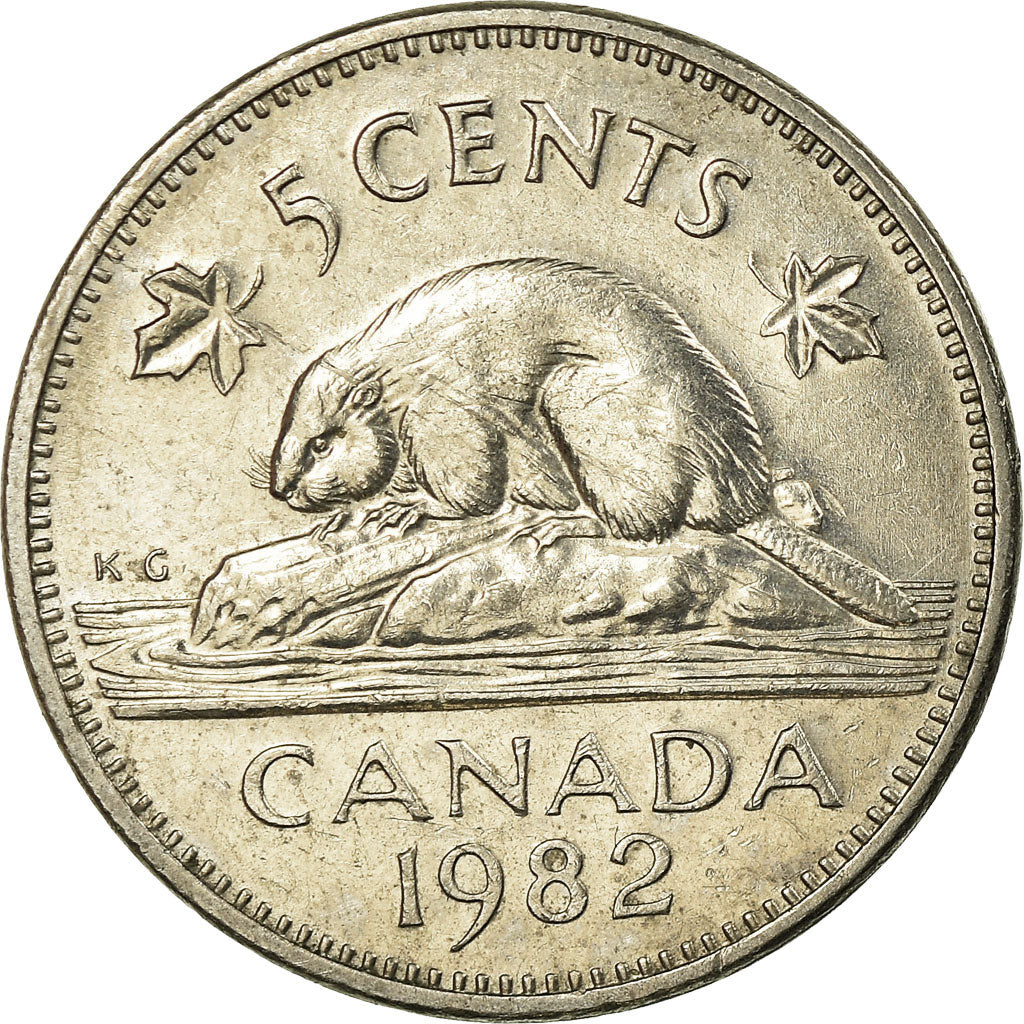 Munten, Canada, Elizabeth II, 5 Cents, 1982, Royal Canadian Mint, Ottawa, ZF