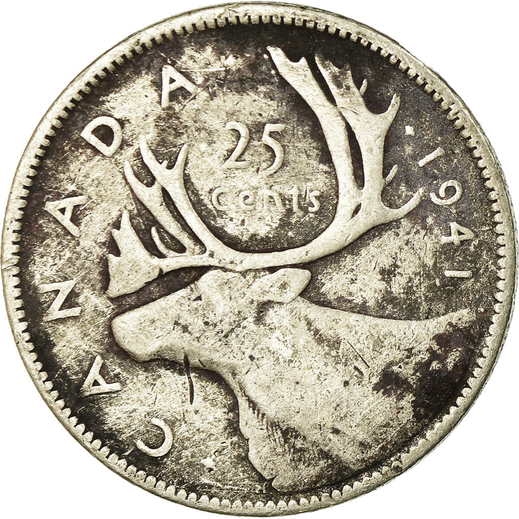Moneta, Canada, George VI, 25 Cents, 1941, Royal Canadian Mint, Ottawa, BB