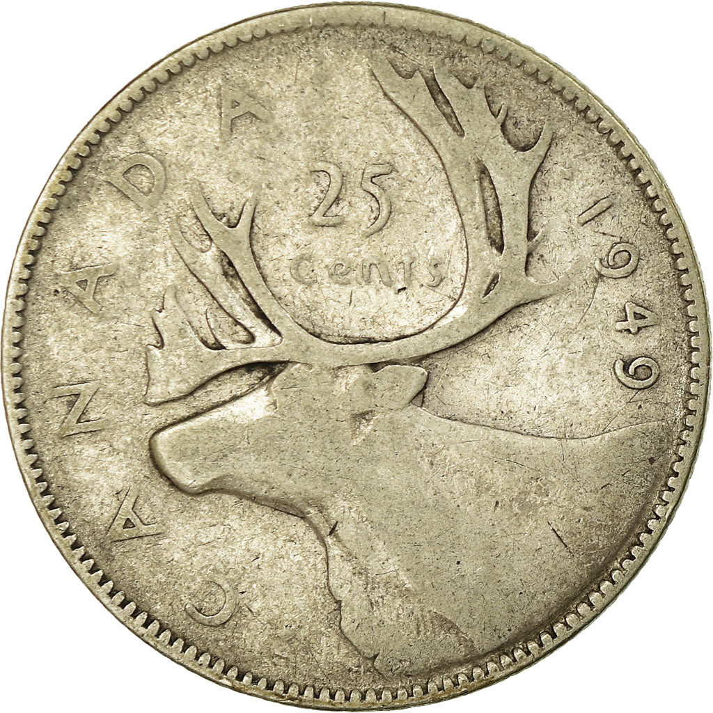 Coin, Canada, George VI, 25 Cents, 1949, Royal Canadian Mint, Ottawa, VF(20-25)