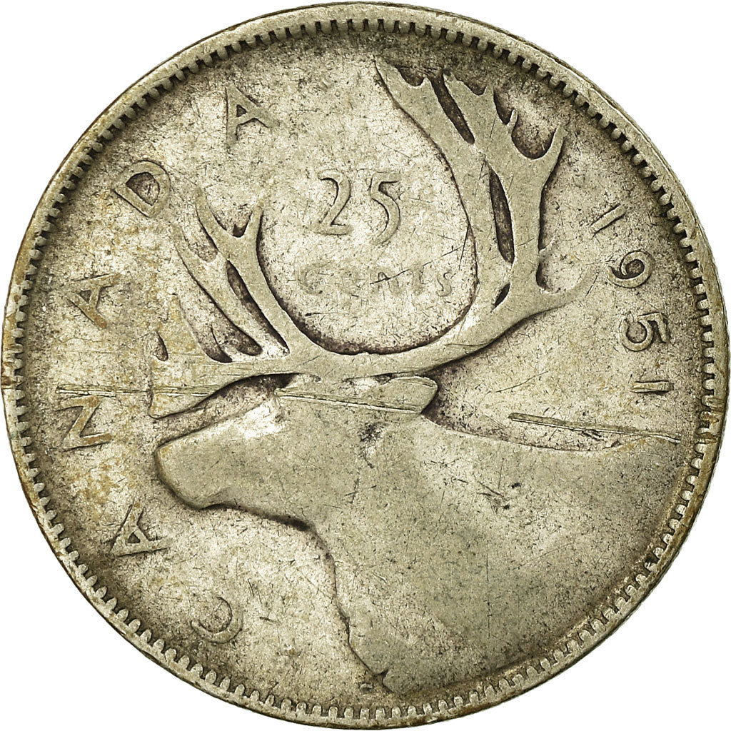 Münze, Kanada, George VI, 25 Cents, 1951, Royal Canadian Mint, Ottawa, S