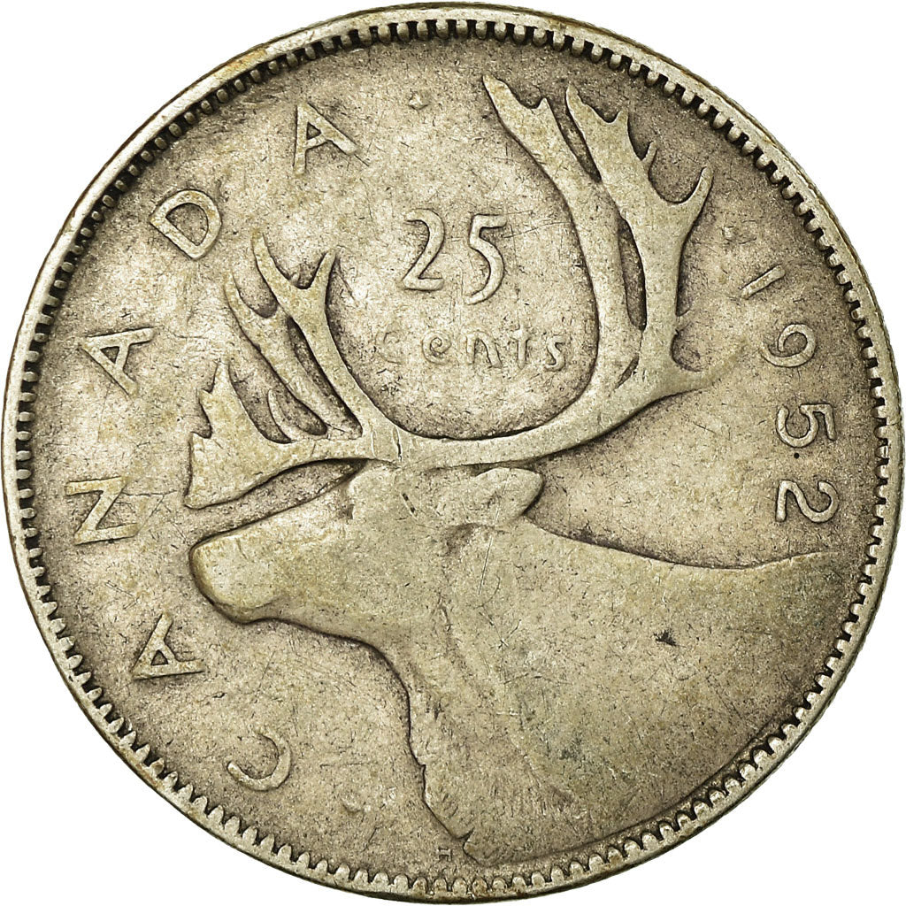 Münze, Kanada, George VI, 25 Cents, 1952, Royal Canadian Mint, Ottawa, S