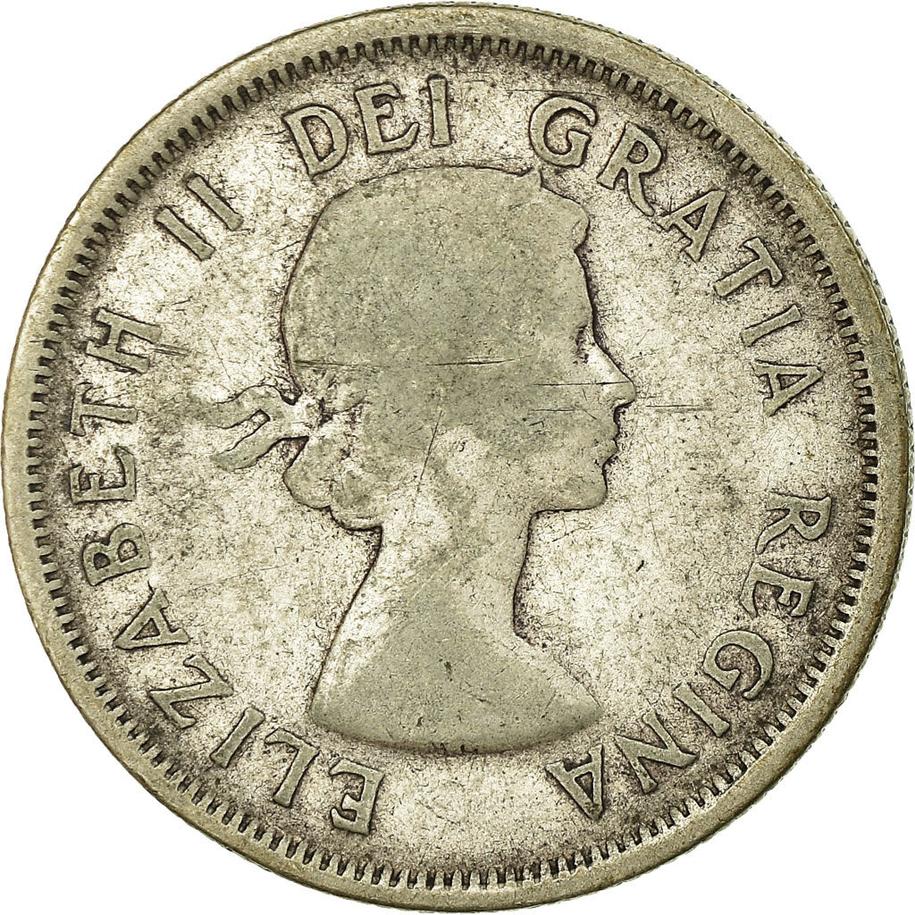 Moneta, Canada, Elizabeth II, 25 Cents, 1955, Royal Canadian Mint, Ottawa, B+