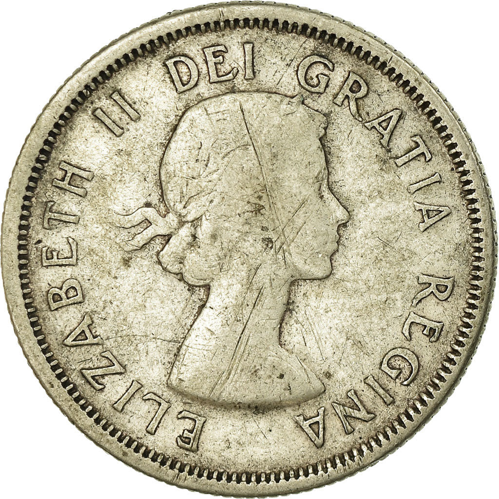 Coin, Canada, Elizabeth II, 25 Cents, 1956, Royal Canadian Mint, Ottawa