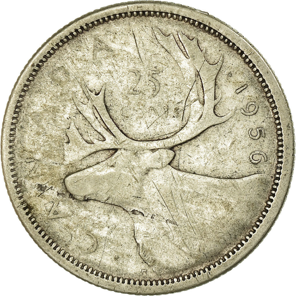 Coin, Canada, Elizabeth II, 25 Cents, 1956, Royal Canadian Mint, Ottawa