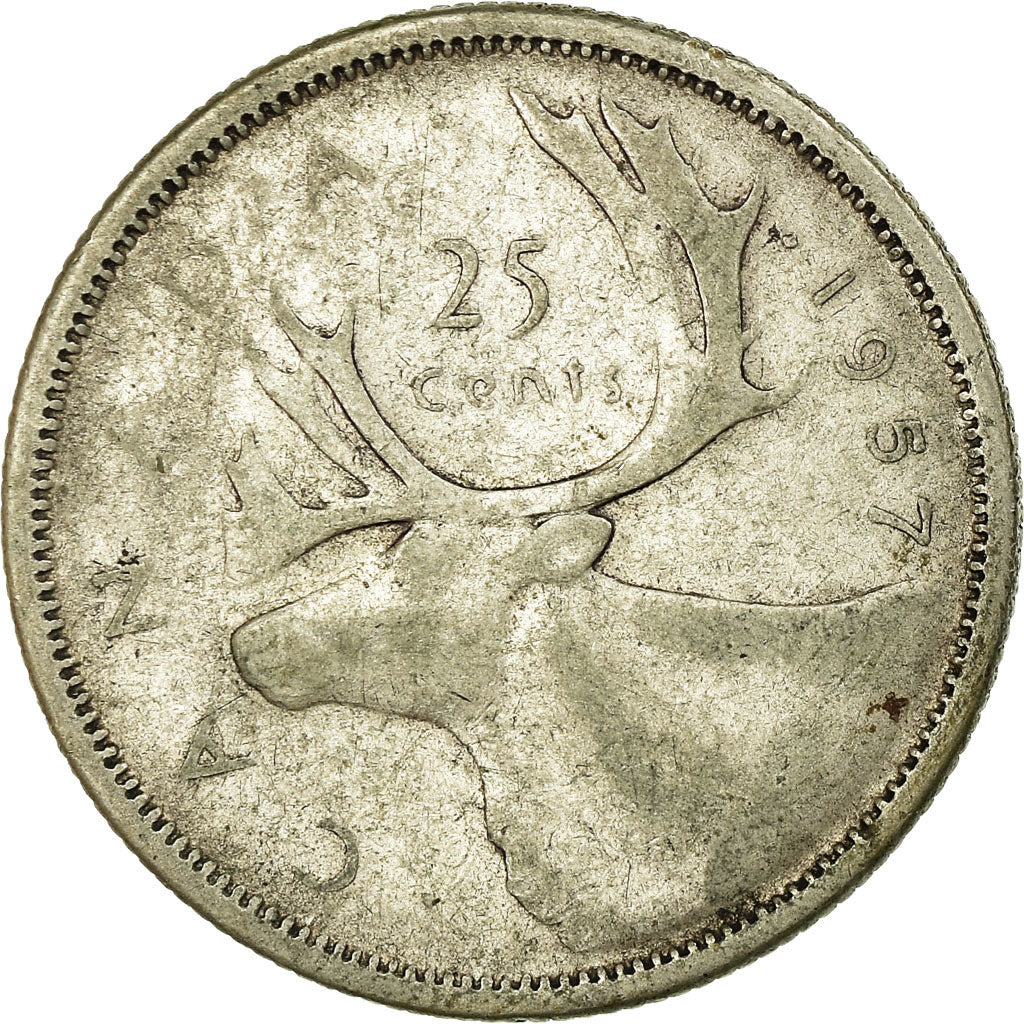 Münze, Kanada, Elizabeth II, 25 Cents, 1957, Royal Canadian Mint, Ottawa, S+