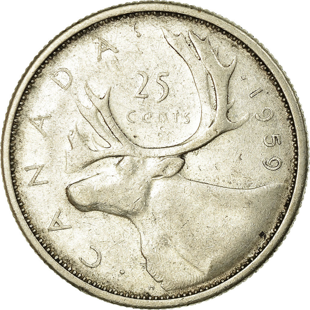 Munten, Canada, Elizabeth II, 25 Cents, 1959, Royal Canadian Mint, Ottawa, FR+