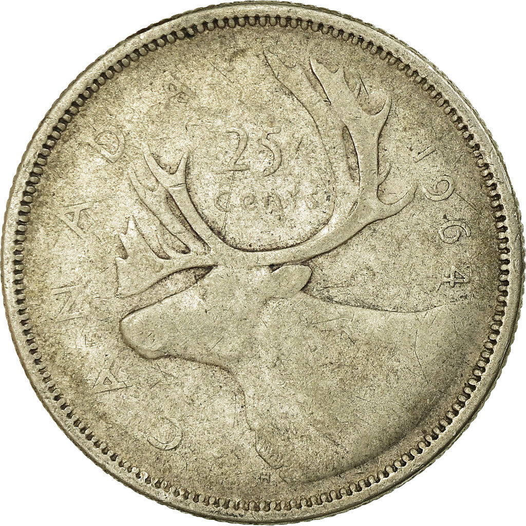 Münze, Kanada, Elizabeth II, 25 Cents, 1964, Royal Canadian Mint, Ottawa, S
