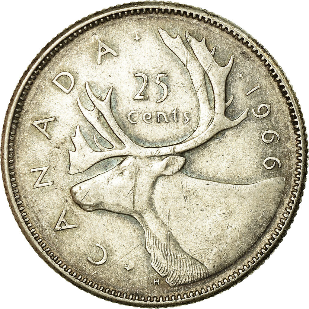 Moneta, Canada, Elizabeth II, 25 Cents, 1966, Royal Canadian Mint, Ottawa, BB