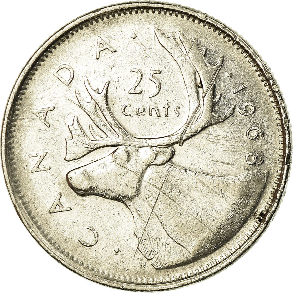 Coin, Canada, Elizabeth II, 25 Cents, 1968, Royal Canadian Mint, Ottawa