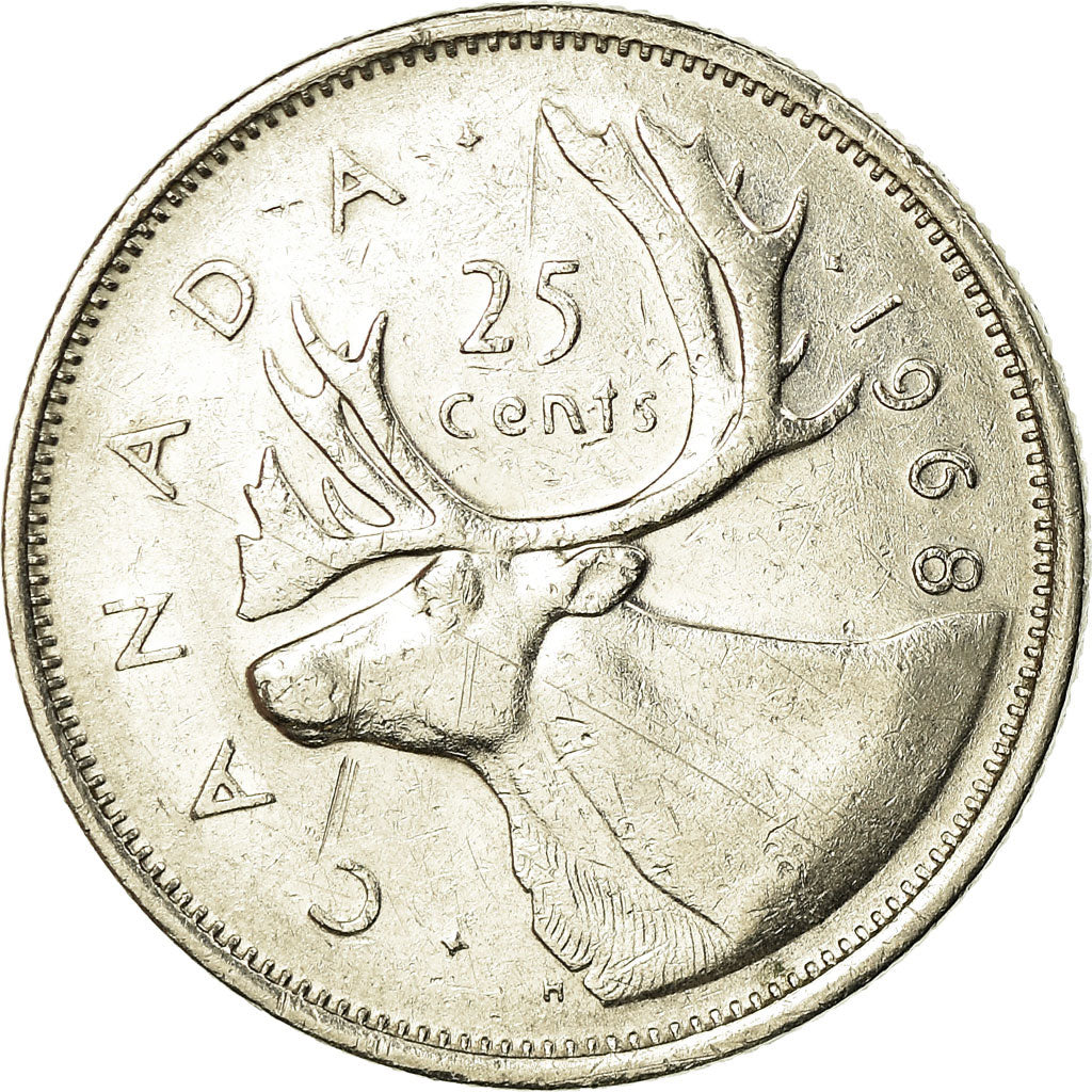 Moneta, Canada, Elizabeth II, 25 Cents, 1968, Royal Canadian Mint, Ottawa, BB