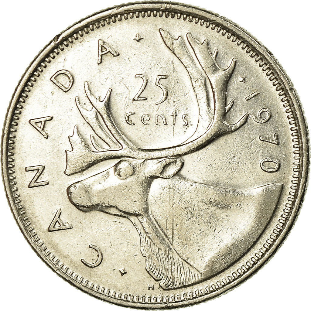 Moneta, Canada, Elizabeth II, 25 Cents, 1970, Royal Canadian Mint, Ottawa