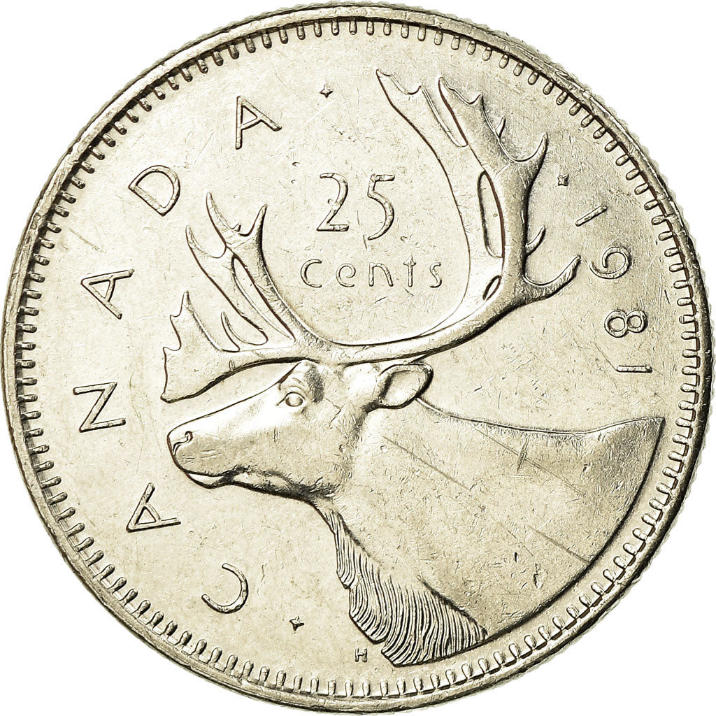 Moneta, Canada, Elizabeth II, 25 Cents, 1981, Royal Canadian Mint, Ottawa, BB+